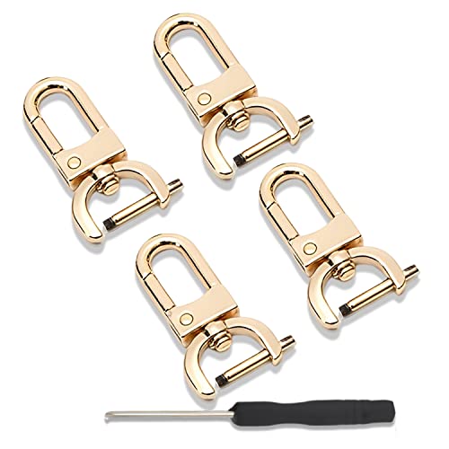 Joyzol Abnehmbarer Karabinerhaken, Drehverschluss, 1,6 cm (5/8 Zoll), Metall-Karabinerverschlüsse mit Schraubstange, Tasche, Hardware, Ersatz, modische Tasche, Geldbörse, Zubehör (Hellgold) von Joyzol