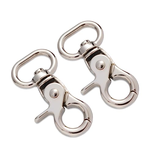 Joyzol Drehbare Karabinerverschlüsse, 10 Stück Metall-Trigger-Lanyard-Karabinerhaken, 20 mm ovale Ring-Drehhaken für Bastelarbeiten, Schlüsselanhänger, Taschen, Geldbörsenherstellung (Nickel) von Joyzol