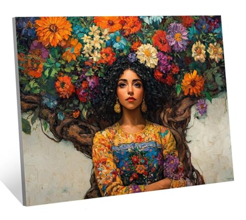 Blume Diamond Painting Frau Diamond Painting Erwachsene, Mosaikherstellung Zubehör Diamant Malerei Bilder Set, 5D Diamant Kunst Kinder Basteln, Wohnzimmer Zimmer Zubehör Geschenke 100x150 cm H-510 von Jqqhhoyy