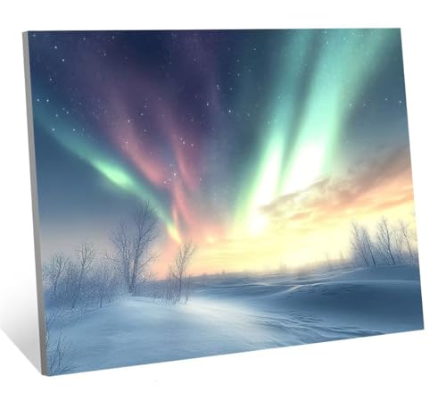 Diamond Painting Aurora Diamant Painting Bilder Landschaft Diamant Kunst Malerei Stickerei Set, DIY Vollbohrer Bastelset Erwachsene Diamanten, Geeignet Als Geschenk, und Als Wanddeko 120x80 cm H-2599 von Jqqhhoyy