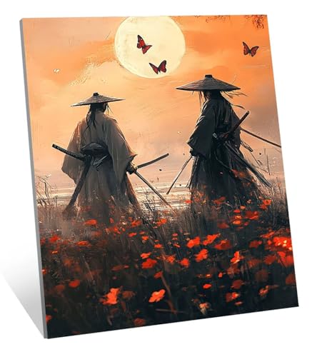 Diamond Painting Japan Diamant Painting Bilder Krieger Diamant Kunst Malerei Stickerei Set, DIY Vollbohrer Bastelset Erwachsene Diamanten, Geeignet Als Geschenk, Zur und Als Wanddeko 120x80 cm H-639 von Jqqhhoyy
