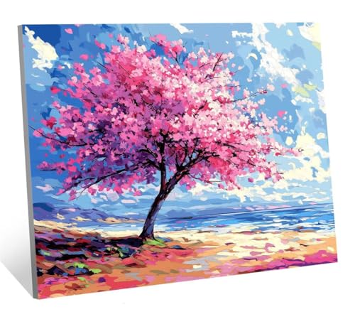 Diamond Painting Kirschblüten Diamant Painting Bilder Baum Diamant Kunst Malerei Stickerei Set, DIY Vollbohrer Bastelset Erwachsene Diamanten, Geeignet Als Geschenk, und Als Wanddeko 120x80 cm H-499 von Jqqhhoyy