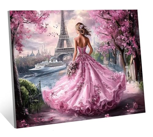 Diamond Painting Kirschblüten Diamant Painting Bilder Mädchen Diamant Kunst Malerei Stickerei Set, DIY Vollbohrer Bastelset Erwachsene Diamanten, Zur Entspannung und Als Wanddeko 120x80 cm H-469 von Jqqhhoyy