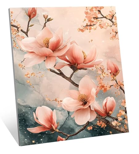 Diamond Painting Rosa Diamant Painting Bilder Kirschblüten Diamant Kunst Malerei Stickerei Set, DIY Vollbohrer Bastelset Erwachsene Diamanten, Geeignet Als Geschenk, und Als Wanddeko 120x80 cm H-749 von Jqqhhoyy