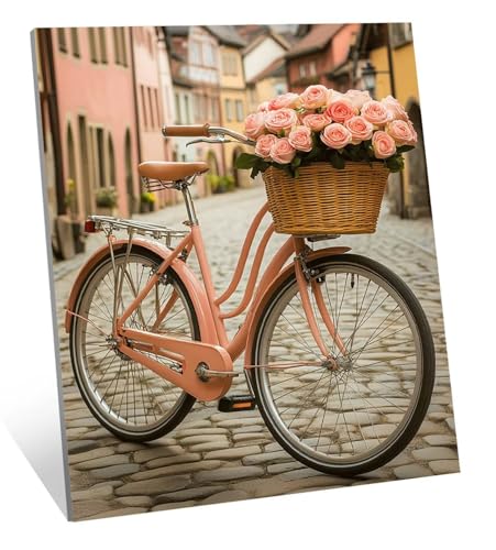 Fahrrad Diamond Painting Blume Diamond Painting Erwachsene, DIY Mosaikherstellung Diamant Malerei Bilder Set, 5D Diamant Kunst Kinder Basteln, Wohnzimmer Zimmer Zubehör, Geschenke 100x150 cm H-2520 von Jqqhhoyy