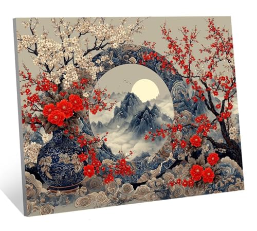 Japan Diamond Painting Landschaft Diamond Painting Erwachsene, DIY Mosaikherstellung Diamant Malerei Bilder Set, 5D Diamant Kunst Kinder Basteln, Wohnzimmer Zimmer Zubehör Geschenke 100x150 cm H-630 von Jqqhhoyy