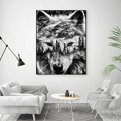 5D Diamond Painting Wolf Schwarz, 50x70cm Diamant Painting Bilder Groß, Malen Nach Zahlen Erwachsene, DIY Daiments Painting Anfänger Kinder Geschenk, Stickerei Canvas Art Crafts für Home Wall Décor 5D Diamond Painting Wolf Schwarz, 50x70cm Diamant Painting Bilder Groß, Malen Nach Zahlen Erwachsene, DIY Daiments Painting Anfänger Kinder Geschenk, Stickerei Canvas Art Crafts für Home Wall Décor von Jqynn