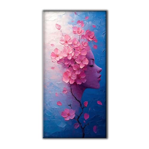 Diamond Painting Erwachsene Groß Set 5D Diamond Painting Blumen Frau 70 x 140 DIY Crystal Art Neuheiten Basteln Erwachsene Herbst Dekoration Kreativ Set für Home Wand Dekor, Geschenke für Frauen Z-755 von Jqynn