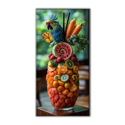Diamond Painting Erwachsene Groß Set 5D Diamond Painting Obst Papagei 70 x 140 DIY Crystal Art Neuheiten Basteln Erwachsene Herbst Dekoration Kreativ Set Home Wand Dekor, Geschenke für Frauen Z-783 von Jqynn