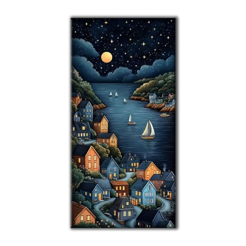 Diamond Painting Erwachsene Groß Set 5D Diamond Painting Stadt Nachtansicht 50 x 100 DIY Crystal Art Neuheiten Basteln Erwachsene Herbst Dekoration Kreativ Set für Home Wand Dekor, Geschenke Z-773 von Jqynn