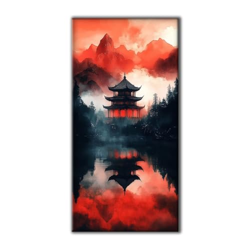 Diamond Painting Erwachsene Groß Set 5D Diamond Painting Wald Turm 70 x 140 DIY Crystal Art Neuheiten Basteln Erwachsene Herbst Dekoration Kreativ Set für Home Wand Dekor, Geschenke für Frauen Z-759 von Jqynn