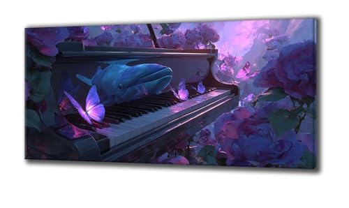 Diamond Painting Erwachsene und Kinder, Diamant Painting Bilder Klavier Wal 5D Kreativ Set für Erwachsene DIY Crystal Art Neuheiten Diamond Painting Set Deko Wohnzimmer, Geschenke 70 x 140 Z-768 von Jqynn