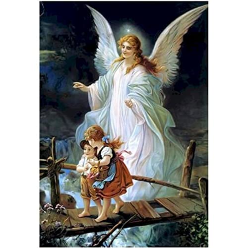 Jqynn Diamond Painting Kinder/Erwachsene Malen Nach Zahlen Engel Diamond Paintings Set Zubehör Voll Daiments Painting Bilder Groß 45x60cm, Diamond Art für Wohnzimmer Schlafzimmer Dekoration von Jqynn