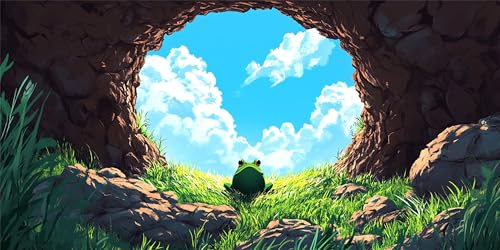 Malen Nach Zahlen Erwachsene Frosch, Malen Nach Zahlen Tier xxl Vorgedruckt High Definition Leinwand, Paint by Numbers Bastelset Erwachsene Mit Pinseln Acrylfarbe, Home Deko Geschenk 50x100 cm Z-1366 von Jqynn