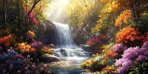 Malen Nach Zahlen Erwachsene Wald, Malen Nach Zahlen Wasserfall xxl Vorgedruckt High Definition Leinwand, Paint by Numbers Bastelset Erwachsene Mit 3 Pinseln Acrylfarbe, Home Deko 50x100 cm Z-1469 Malen Nach Zahlen Erwachsene Wald, Malen Nach Zahlen Wasserfall xxl Vorgedruckt High Definition Leinwand, Paint by Numbers Bastelset Erwachsene Mit 3 Pinseln Acrylfarbe, Home Deko 50x100 cm Z-1469 von Jqynn