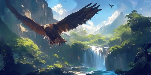 Malen Nach Zahlen Erwachsene Wasserfall, Malen Nach Zahlen Ackerland xxl Vorgedruckt High Definition Leinwand, Paint by Numbers Bastelset Erwachsene Mit 3 Pinseln Acrylfarbe, Home Deko 50x100 cm Z1338 von Jqynn