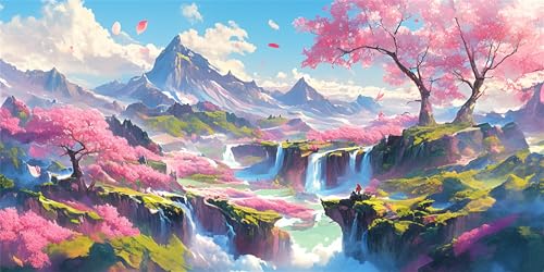 Malen Nach Zahlen Erwachsene Wasserfall, Malen Nach Zahlen Kirschbaum xxl Vorgedruckt High Definition Leinwand, Paint by Numbers Bastelset Erwachsene Mit Pinseln Acrylfarbe, Home Deko 50x100 cm Z-1350 Malen Nach Zahlen Erwachsene Wasserfall, Malen Nach Zahlen Kirschbaum xxl Vorgedruckt High Definition Leinwand, Paint by Numbers Bastelset Erwachsene Mit Pinseln Acrylfarbe, Home Deko 50x100 cm Z-1350 von Jqynn
