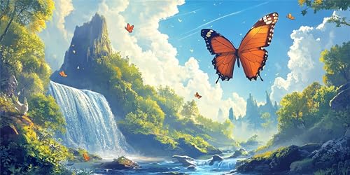 Malen Nach Zahlen Erwachsene Wasserfall, Malen Nach Zahlen Schmetterling xxl Vorgedruckt High Definition Leinwand, Paint by Numbers Bastelset Erwachsene Mit Acrylfarbe, Home Deko 50x100 cm Z-1336 Malen Nach Zahlen Erwachsene Wasserfall, Malen Nach Zahlen Schmetterling xxl Vorgedruckt High Definition Leinwand, Paint by Numbers Bastelset Erwachsene Mit Acrylfarbe, Home Deko 50x100 cm Z-1336 von Jqynn