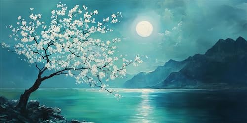Malen Nach Zahlen Mond, Malen Nach Zahlen Erwachsene, DIY Ölgemälde Leinwand Set mit 3 Pinsel und Acrylpigment für Frauen, Home Wand Deko Geburtstag Weihnachten Geschenk - 40x80 cm Landschaft Z-1783 Malen Nach Zahlen Mond, Malen Nach Zahlen Erwachsene, DIY Ölgemälde Leinwand Set mit 3 Pinsel und Acrylpigment für Frauen, Home Wand Deko Geburtstag Weihnachten Geschenk - 40x80 cm Landschaft Z-1783 von Jqynn