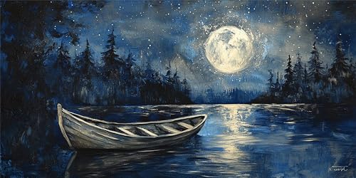 Malen Nach Zahlen Mond, Malen Nach Zahlen Erwachsene, DIY Ölgemälde Leinwand Set mit 3 Pinsel und Acrylpigment für Frauen, Home Wand Dekoration Geburtstag Weihnachten Geschenk - 40x80 cm Schiff Z-1782 Malen Nach Zahlen Mond, Malen Nach Zahlen Erwachsene, DIY Ölgemälde Leinwand Set mit 3 Pinsel und Acrylpigment für Frauen, Home Wand Dekoration Geburtstag Weihnachten Geschenk - 40x80 cm Schiff Z-1782 von Jqynn