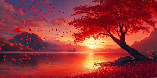 Malen Nach Zahlen Sonnenuntergang, Malen Nach Zahlen Erwachsene, DIY Ölgemälde Leinwand Set mit 3 Pinsel Acrylpigment für Frauen Home Deko Geburtstag Weihnachten Geschenk 60x120 cm Roter Baum Z-1428 Malen Nach Zahlen Sonnenuntergang, Malen Nach Zahlen Erwachsene, DIY Ölgemälde Leinwand Set mit 3 Pinsel Acrylpigment für Frauen Home Deko Geburtstag Weihnachten Geschenk 60x120 cm Roter Baum Z-1428 von Jqynn
