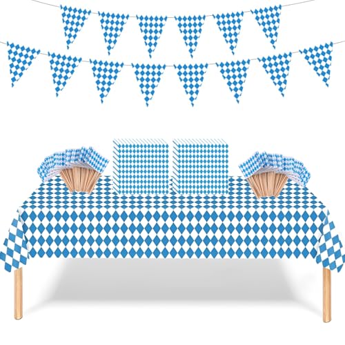 Oktoberfest Deko151Stück,Deko Oktoberfest,100 Zahnstocher Flaggen 1 Tischdecke 40 Servietten 10 Bunte Flaggen,Bayern Deko für Haushalt Catering Oktoberfest Deko151Stück,Deko Oktoberfest,100 Zahnstocher Flaggen 1 Tischdecke 40 Servietten 10 Bunte Flaggen,Bayern Deko für Haushalt Catering von JrnSvp