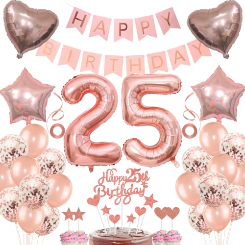 Deko 25. Geburtstag Frau Rosegold - Tortendeko, Geschenk, Ballon für 25 Jahre Frauen von Jrzyhi
