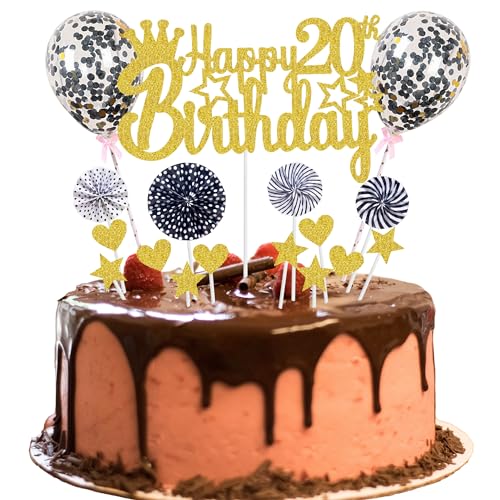 Happy 20th Birthday Tortendeko 20 jahre mann frauen Kuchendeko 20. Geburtstag Gold Schwarz Tortendeko 20. Geburtstag mann Tortendeko Gold Mit Herz Stern Ballon Glitter Cake Topper für 20 Geburtstag Happy 20th Birthday Tortendeko 20 jahre mann frauen Kuchendeko 20. Geburtstag Gold Schwarz Tortendeko 20. Geburtstag mann Tortendeko Gold Mit Herz Stern Ballon Glitter Cake Topper für 20 Geburtstag von Jrzyhi