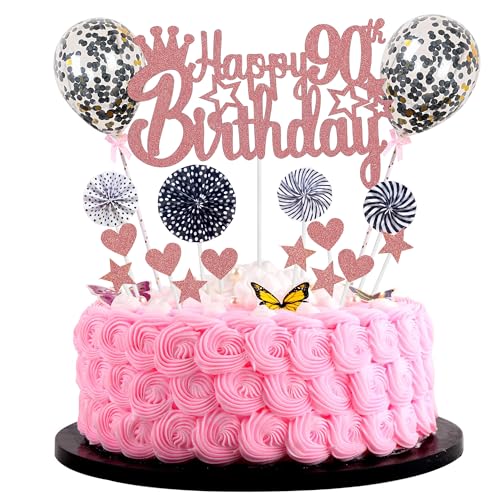 Happy 90th Birthday Tortendeko frau 90. Geburtstag Hello 90 Cake Topper Rosegold Schwarz Kuchen Topper 90 Kuchen Deko 90 Geburtstag mann Tortendeko 90 jahre frau Glitter Cake Topper für 90 Geburtstag Happy 90th Birthday Tortendeko frau 90. Geburtstag Hello 90 Cake Topper Rosegold Schwarz Kuchen Topper 90 Kuchen Deko 90 Geburtstag mann Tortendeko 90 jahre frau Glitter Cake Topper für 90 Geburtstag von Jrzyhi