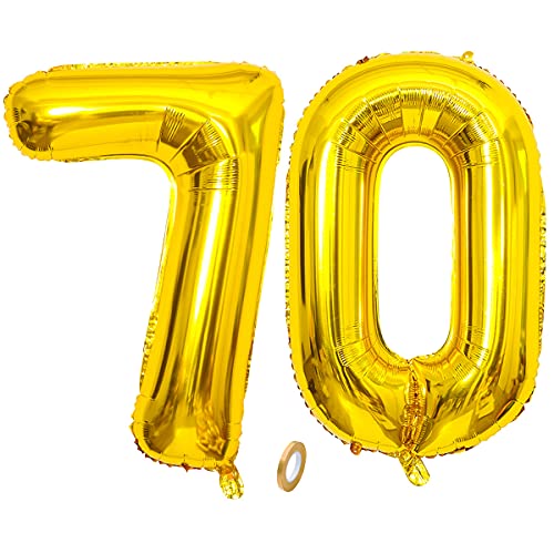 Jrzyhi Ballons Zahlen Luftballon 70.Geburtstag Golden Riesen Folienballon Zahl 70 Helium Nummer Große XXLNummer 70.Happy Birthday 70Jahre Riesenzahl Ballons für Geburtstag, Hochzeit Party Deko 32zoll Jrzyhi Ballons Zahlen Luftballon 70.Geburtstag Golden Riesen Folienballon Zahl 70 Helium Nummer Große XXLNummer 70.Happy Birthday 70Jahre Riesenzahl Ballons für Geburtstag, Hochzeit Party Deko 32zoll von Jrzyhi
