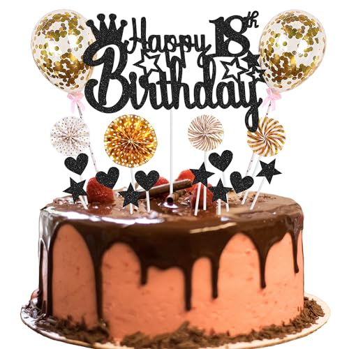 Tortendeko 18 Geburtstag Deko Happy 18th Birthday Tortendeko 18 jahre junge Kuchendeko 18. Geburtstag mädchen Schwarz Golden Tortendeko junge mädchen Hello 18 Glitter Cake Topper für 18 Geburtstag Tortendeko 18 Geburtstag Deko Happy 18th Birthday Tortendeko 18 jahre junge Kuchendeko 18. Geburtstag mädchen Schwarz Golden Tortendeko junge mädchen Hello 18 Glitter Cake Topper für 18 Geburtstag von Jrzyhi