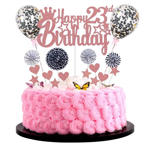 Happy 23th Birthday Tortendeko frau 23. Geburtstag Hello 23 Cake Topper Rosegold Schwarz Kuchen Topper 23 Kuchen Deko 23 Geburtstag mann Tortendeko 23 jahre frau Glitter Cake Topper für 23 Geburtstag Happy 23th Birthday Tortendeko frau 23. Geburtstag Hello 23 Cake Topper Rosegold Schwarz Kuchen Topper 23 Kuchen Deko 23 Geburtstag mann Tortendeko 23 jahre frau Glitter Cake Topper für 23 Geburtstag von Jrzyhi
