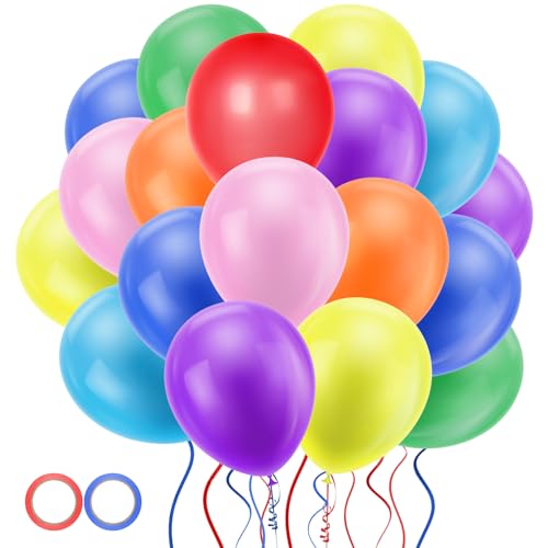 Jsdoin 100 Stück 12 Zoll Bunt Luftballoons Geburtstag, Latex Luftballons Geburtstag mit 2 Rollen Band für Geburtstagsdeko Hochzeit Taufe Deko Partydeko Jsdoin 100 Stück 12 Zoll Bunt Luftballoons Geburtstag, Latex Luftballons Geburtstag mit 2 Rollen Band für Geburtstagsdeko Hochzeit Taufe Deko Partydeko von Jsdoin