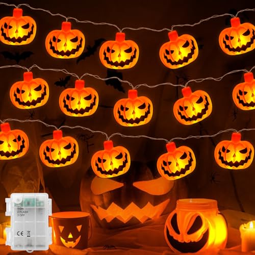 Jsdoin Halloween-Licht-String, 6M 40LED Kürbis-Licht-String-Batterie im Freien hell und blinkend, IP65 wasserdichte Batterie Box Halloween-Feier, Zombie-Themenparty Jsdoin Halloween-Licht-String, 6M 40LED Kürbis-Licht-String-Batterie im Freien hell und blinkend, IP65 wasserdichte Batterie Box Halloween-Feier, Zombie-Themenparty von Jsdoin