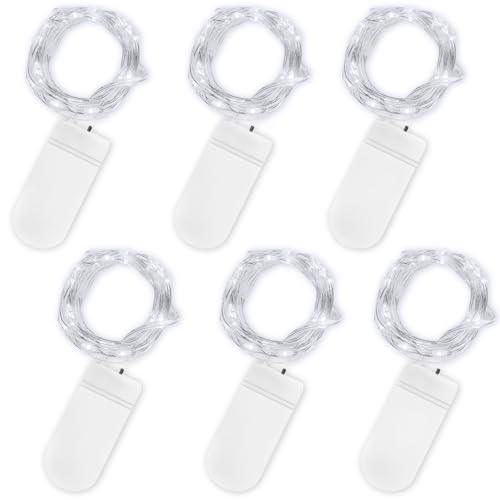 Jsdoin LED Mini Lichterkette mit Batterie, 6x20er Micro Lichterkette außen Batterie, 2M DIY kleine Lichterketten Wasserdicht für Party Hochzeit Weihnachten Beleuchtung Deko (Kaltweiß) von Jsdoin