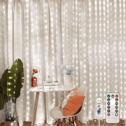 Jsdoin Lichtervorhang,3.6x3m 360leds Lichterketten Vorhang Lichterkettenvorhang 8 Modi mit Timer für Lichterkette Fenster Innen Außen Deko,Weihnachten Party, Zimmer, Schlafzimmer, Hochzeit (Kaltweiß) Jsdoin Lichtervorhang,3.6x3m 360leds Lichterketten Vorhang Lichterkettenvorhang 8 Modi mit Timer für Lichterkette Fenster Innen Außen Deko,Weihnachten Party, Zimmer, Schlafzimmer, Hochzeit (Kaltweiß) von Jsdoin