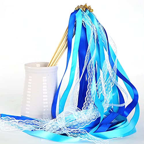 Zauberstäbe Band Für Hochzeit, 10 Stücke Hochzeit Luftschlangen Zauberstäbe, Hochzeit Luftschlangen Mit Glocken, Band Zauberstab, für Hochzeit, Party, Geburtstags Dekorationen, Blau Zauberstäbe Band Für Hochzeit, 10 Stücke Hochzeit Luftschlangen Zauberstäbe, Hochzeit Luftschlangen Mit Glocken, Band Zauberstab, für Hochzeit, Party, Geburtstags Dekorationen, Blau von Jsleid