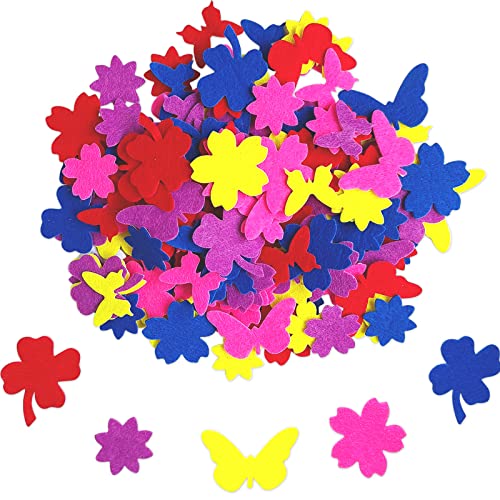 Assorted Blume Schmetterling Kleeblatt Aufkleber, Filzsticker für Kinder, Filzkleeblätter zum Basteln, Bastelbedarf für Scrapbooking von Jtnohx