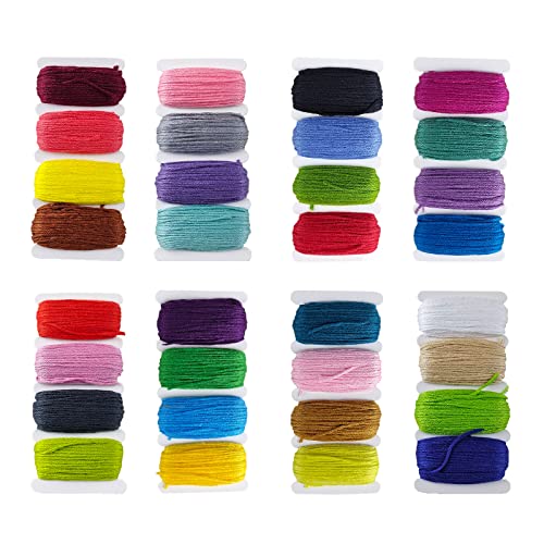 Jtnohx Kreuzstich Fäden, 32 Farben, 10m Polyester-Baumwolle Stickgarn für Handwerk und Kunst von Jtnohx