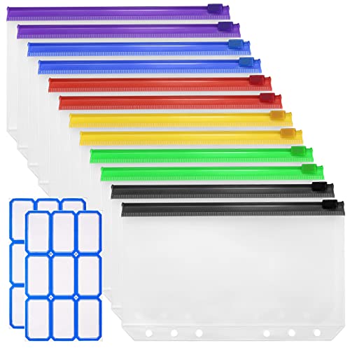 12 Stk Dokumententasche A6, Zipper Beutel, Reißverschlusstasche, Kunststoff Wasserdichte Dokumentenmappen mit Reißverschluss für Dokumente, Datei, Papier, Kosmetika, Bürobedarf, mit Aufklebern 12 Stk Dokumententasche A6, Zipper Beutel, Reißverschlusstasche, Kunststoff Wasserdichte Dokumentenmappen mit Reißverschluss für Dokumente, Datei, Papier, Kosmetika, Bürobedarf, mit Aufklebern von Jttxiu