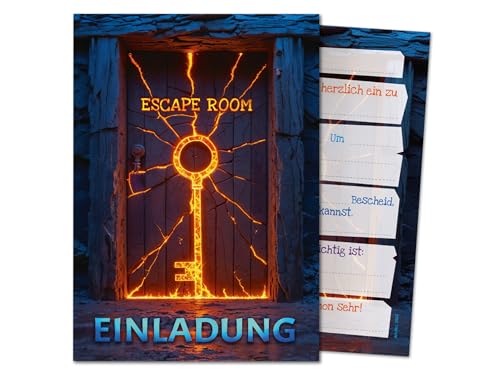10 Einladungskarten Kindergeburtstag Escape Room Mädchen Jungen Jungs coole bunte Einladungen Geburtstag Kinder Jungsgeburtstag Mädchengeburtstag Detektiv Kinderparty Geburtstagseinladungen von JuNa-Experten