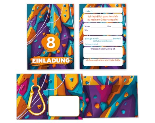 10 Einladungskarten incl. 10 Umschläge zum 8. Kindergeburtstag Mädchen Jungen Klettern Kletterpark coole bunte Einladungen achte Geburtstag 10 Einladungskarten incl. 10 Umschläge zum 8. Kindergeburtstag Mädchen Jungen Klettern Kletterpark coole bunte Einladungen achte Geburtstag von JuNa-Experten