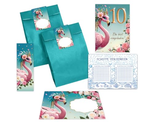 10 Einladungskarten zum 10. Kindergeburtstag Mädchen Flamingo Einladungen zehnte Geburtstag Mädchengeburtstag incl. 10 Umschläge, 10 Tüten/petrol, 10 Aufkleber, 10 Lesezeichen, 10 Schiffe versenken 10 Einladungskarten zum 10. Kindergeburtstag Mädchen Flamingo Einladungen zehnte Geburtstag Mädchengeburtstag incl. 10 Umschläge, 10 Tüten/petrol, 10 Aufkleber, 10 Lesezeichen, 10 Schiffe versenken von JuNa-Experten