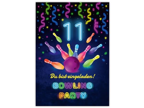 10 Einladungskarten zum 11. Kindergeburtstag Bowling Kegeln Jungen Mädchen coole Einladungen elfte Geburtstag Mädchengeburtstag Jungsgeburtstag 10 Einladungskarten zum 11. Kindergeburtstag Bowling Kegeln Jungen Mädchen coole Einladungen elfte Geburtstag Mädchengeburtstag Jungsgeburtstag von JuNa-Experten