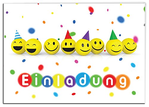 12 Einladungskarten Kindergeburtstag Mädchen Jungen Party-Bälle Jungs Geburtstagseinladungen Einladungen Geburtstags Party Kartenset von JuNa-Experten