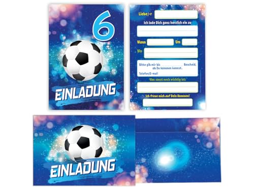 12 Einladungskarten incl. 12 Umschläge 6. Kindergeburtstag Jungen Fußball Fussball Einladungen sechste Geburtstag 12 Einladungskarten incl. 12 Umschläge 6. Kindergeburtstag Jungen Fußball Fussball Einladungen sechste Geburtstag von JuNa-Experten