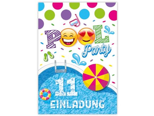 12 Einladungskarten zum 11. Kindergeburtstag Schwimmbad Schwimmen Jungen Mädchen Einladung elfte Geburtstag von JuNa-Experten