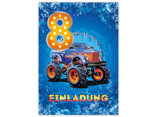 12 Einladungskarten zum 8. Kindergeburtstag Jungen Auto Monster-Truck coole Einladungen achte Geburtstag Jungsgeburtstag 12 Einladungskarten zum 8. Kindergeburtstag Jungen Auto Monster-Truck coole Einladungen achte Geburtstag Jungsgeburtstag von JuNa-Experten