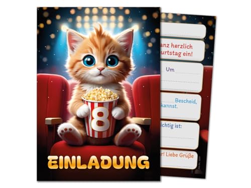 12 Einladungskarten zum 8. Kindergeburtstag Jungen Jungs Mädchen Kino coole bunte Einladungen achte Geburtstag Kinder Jungsgeburtstag Cinema Kinderparty Geburtstagseinladungen 12 Einladungskarten zum 8. Kindergeburtstag Jungen Jungs Mädchen Kino coole bunte Einladungen achte Geburtstag Kinder Jungsgeburtstag Cinema Kinderparty Geburtstagseinladungen von JuNa-Experten