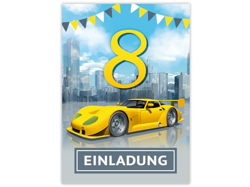 12 Einladungskarten zum 8. Kindergeburtstag Jungen Rennauto Auto coole Einladungen achte Geburtstag Jungsgeburtstag 12 Einladungskarten zum 8. Kindergeburtstag Jungen Rennauto Auto coole Einladungen achte Geburtstag Jungsgeburtstag von JuNa-Experten